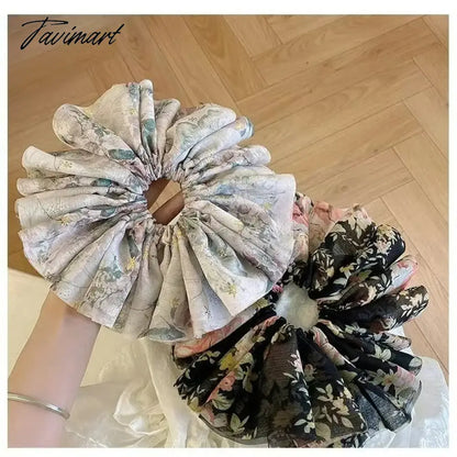 Tavimart Koreanoversized floral hair ring fungus lace French super fairy tie hair head rope hair rope rubber band hair accessories female