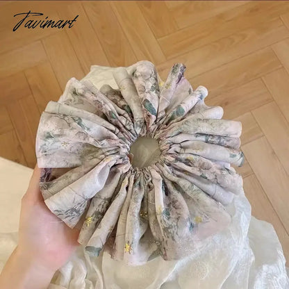 Tavimart Koreanoversized floral hair ring fungus lace French super fairy tie hair head rope hair rope rubber band hair accessories female