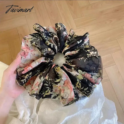 Tavimart Koreanoversized floral hair ring fungus lace French super fairy tie hair head rope hair rope rubber band hair accessories female