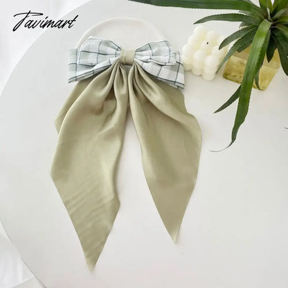 vzyzvNew Arrivals Floral Bow Spring HairClip Light Luxury Cilp Simple Barrettes Fashionable Hairpin Ribbon Hair Accessories For Girls