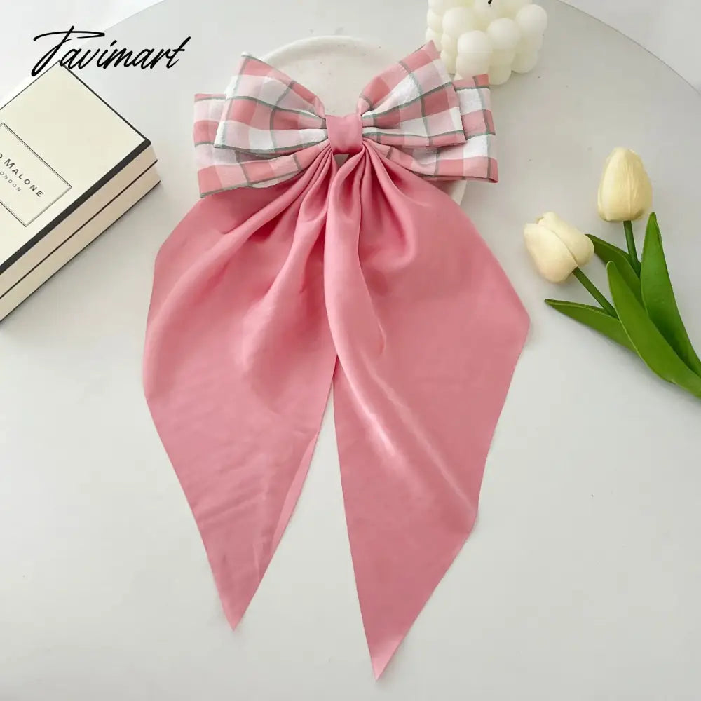 vzyzvNew Arrivals Floral Bow Spring HairClip Light Luxury Cilp Simple Barrettes Fashionable Hairpin Ribbon Hair Accessories For Girls