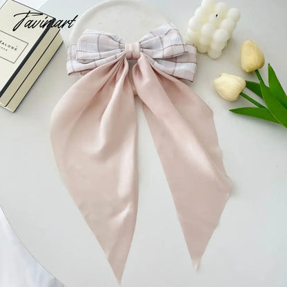 vzyzvNew Arrivals Floral Bow Spring HairClip Light Luxury Cilp Simple Barrettes Fashionable Hairpin Ribbon Hair Accessories For Girls