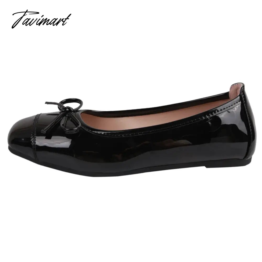 vzyzvNew Black Ballet Flats Women's Spring Quilted PU Leather Slip-on Ballerina Luxury Fashion Round Toe Ladies Dress Shoes