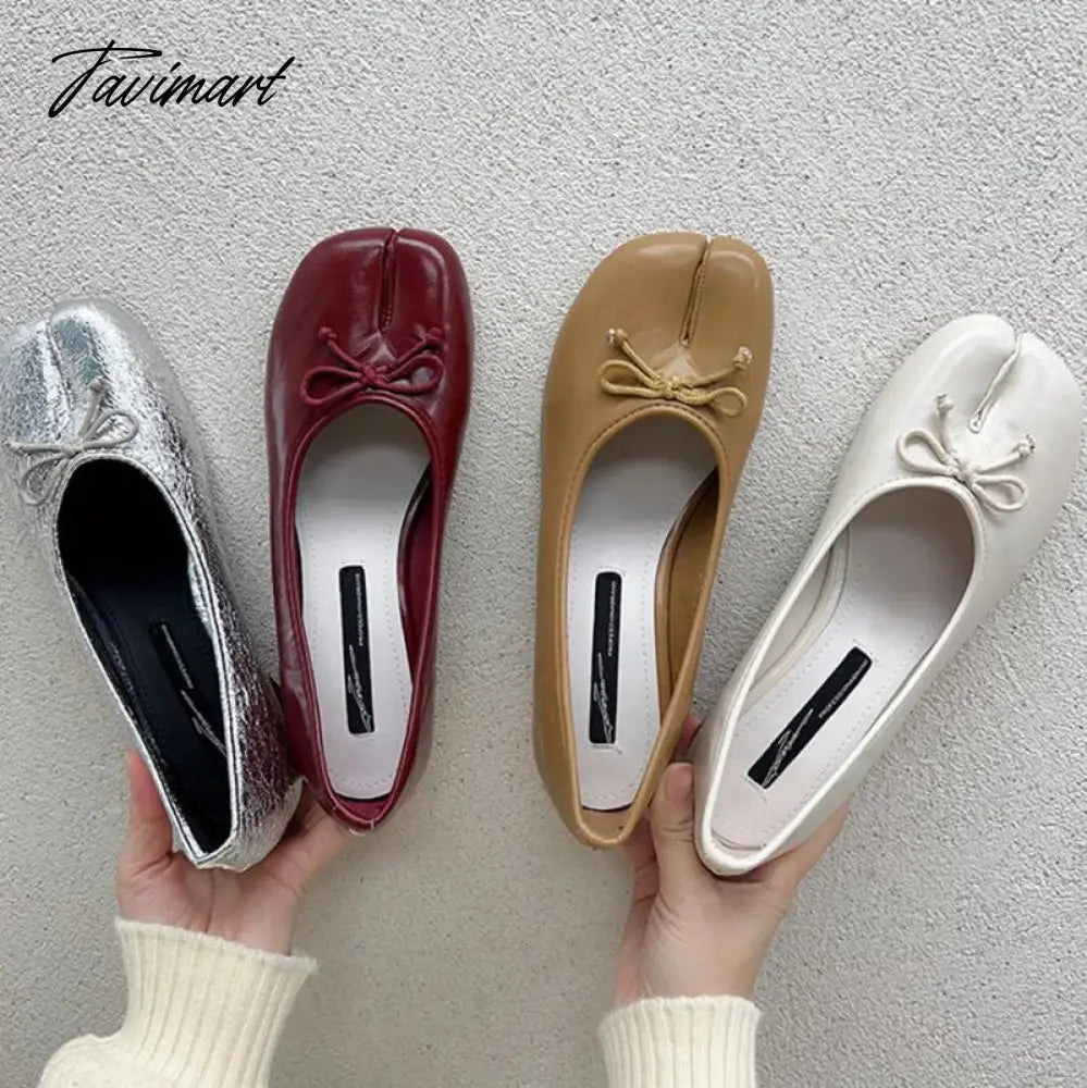 vzyzv -  NEW Fashion Spring PU Tabi Ninja Moccasins Round Split Toe Shallow Women Single Shoes Slip on Female Casual Soft Loafers