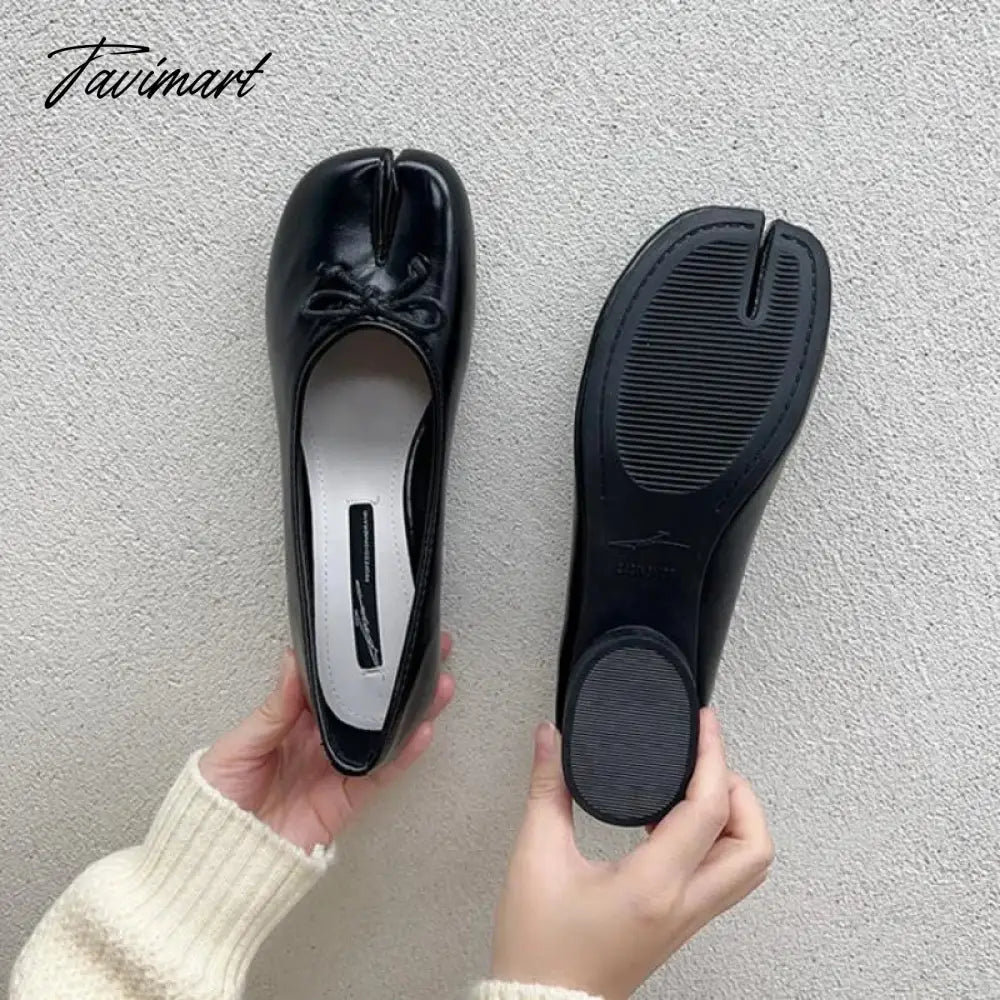 vzyzv -  NEW Fashion Spring PU Tabi Ninja Moccasins Round Split Toe Shallow Women Single Shoes Slip on Female Casual Soft Loafers