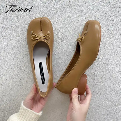 vzyzv -  NEW Fashion Spring PU Tabi Ninja Moccasins Round Split Toe Shallow Women Single Shoes Slip on Female Casual Soft Loafers