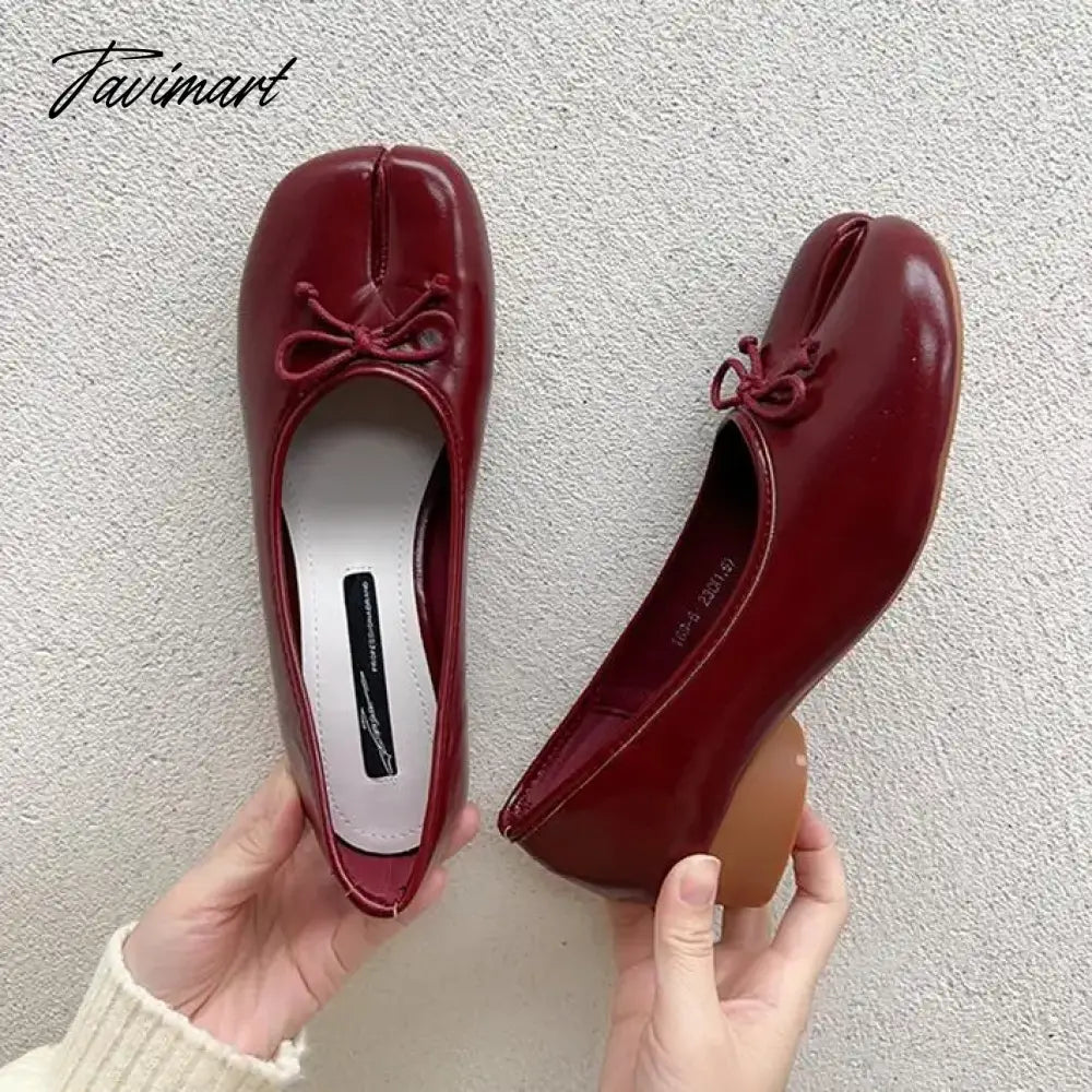 vzyzv -  NEW Fashion Spring PU Tabi Ninja Moccasins Round Split Toe Shallow Women Single Shoes Slip on Female Casual Soft Loafers