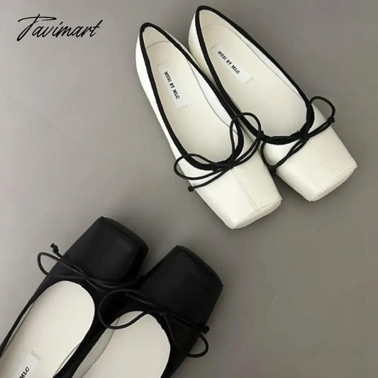 vzyzv -  NEW Spring/Autumn Number 8 Flats Women Slip on Shoes Fashion Mary Jane Shoes Square Toe Women's Shoes Bow Silk Ballet Flats