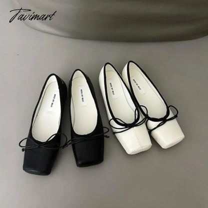 vzyzv -  NEW Spring/Autumn Number 8 Flats Women Slip on Shoes Fashion Mary Jane Shoes Square Toe Women's Shoes Bow Silk Ballet Flats