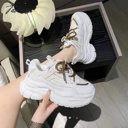 vzyzvNew Spring Autumn Women Sneakers Women's Casual Shoes Fashion Chunky Sneakers Woman Thick Sole Sport Jogging Shoes