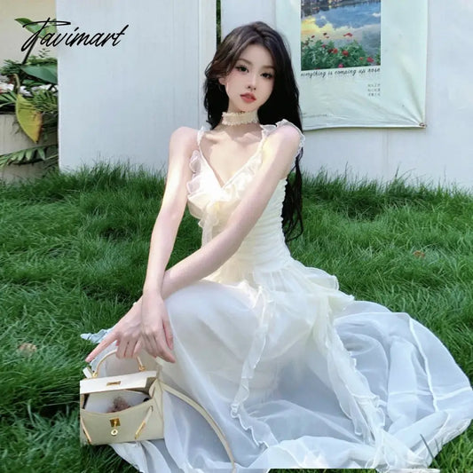 TAVIMART  -  Party Dresses Woman Sexy Dress Vestidos Coreanos Kawaii Clothes Dress Party Night Maxi Dress White Dresses Woman Birthday