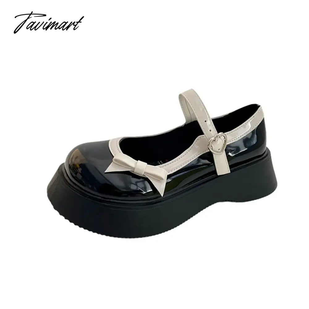 TAVIMART  -  Retro Fashion Fragrance Mary Jane Lolita Jk Uniform Shoes Thick Soles Bow Pu Summer Platform Anime Cosplay Harajuku Loli Wear