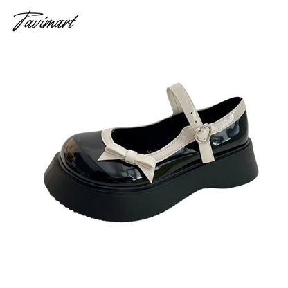 TAVIMART  -  Retro Fashion Fragrance Mary Jane Lolita Jk Uniform Shoes Thick Soles Bow Pu Summer Platform Anime Cosplay Harajuku Loli Wear