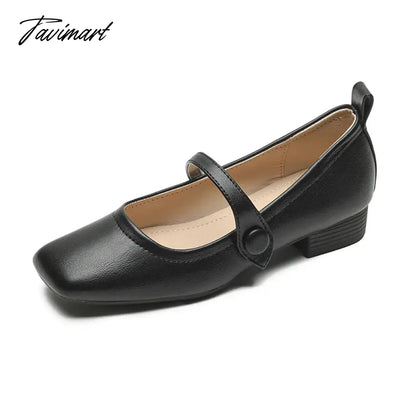 vzyzv -  spring and autumn women's low heels Korean style party and work wear Mary Jane Black Flats Ladies' casual boat shoes 41-43