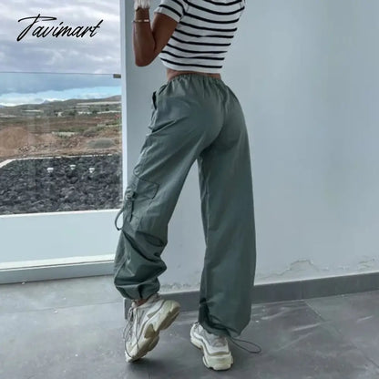 vzyzvSpring Streetwear Fashion Cool Cargo Pants Vintage Loose Pocket Female Trousers Women's Pants Y2k Hip Hop Wide Leg Joggers Baggy