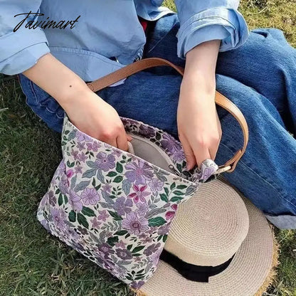 vzyzvSpring Summer Purple Exquisite Embroidery Flower Blossom PU Shoulder Strap Handbag Underarm Bags With Zipper