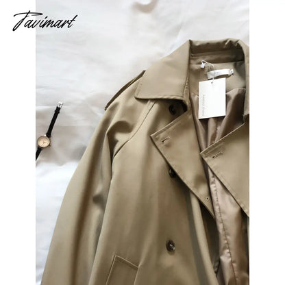 vzyzvSpring Women Long Trench Coat Oversize Style Turn Down Collar  Long Trench Femme Casaco Abrigo Streetwear