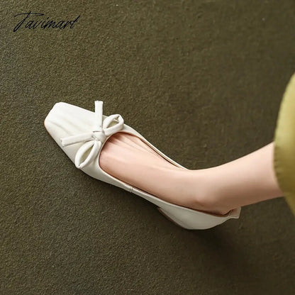 vzyzv -  Spring Women Pumps Sheepskin High Heels Pointed Toe Chunky Heel Shoes for Women Sweet Butterfly Cute Shoes Handmade Shoes