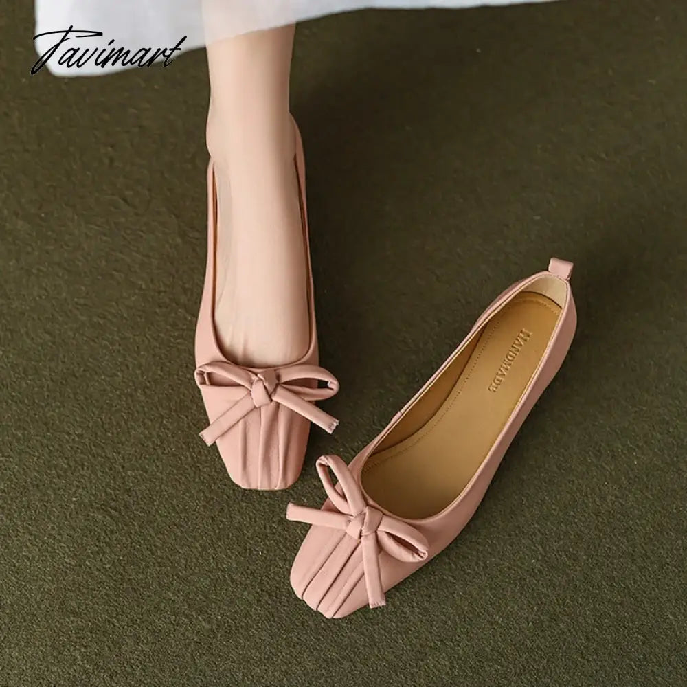 vzyzv -  Spring Women Pumps Sheepskin High Heels Pointed Toe Chunky Heel Shoes for Women Sweet Butterfly Cute Shoes Handmade Shoes