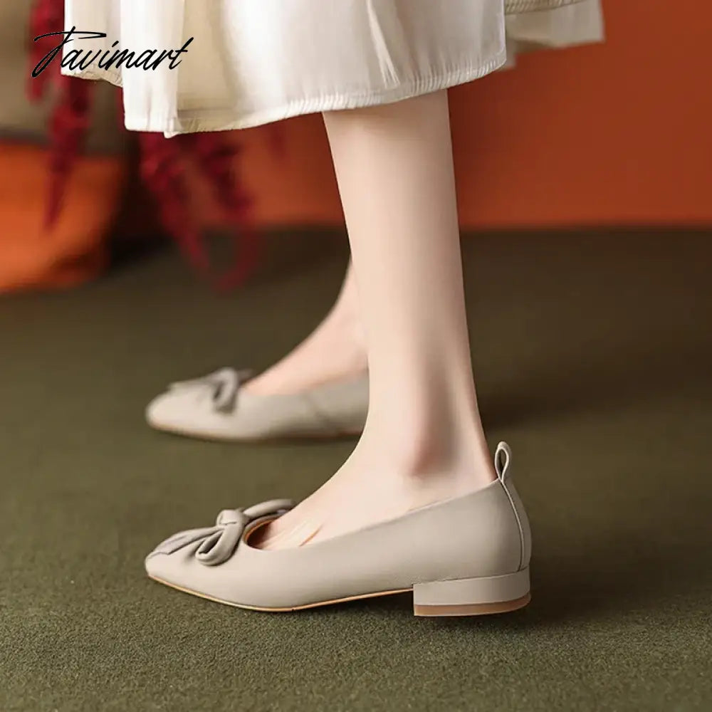 vzyzv -  Spring Women Pumps Sheepskin High Heels Pointed Toe Chunky Heel Shoes for Women Sweet Butterfly Cute Shoes Handmade Shoes