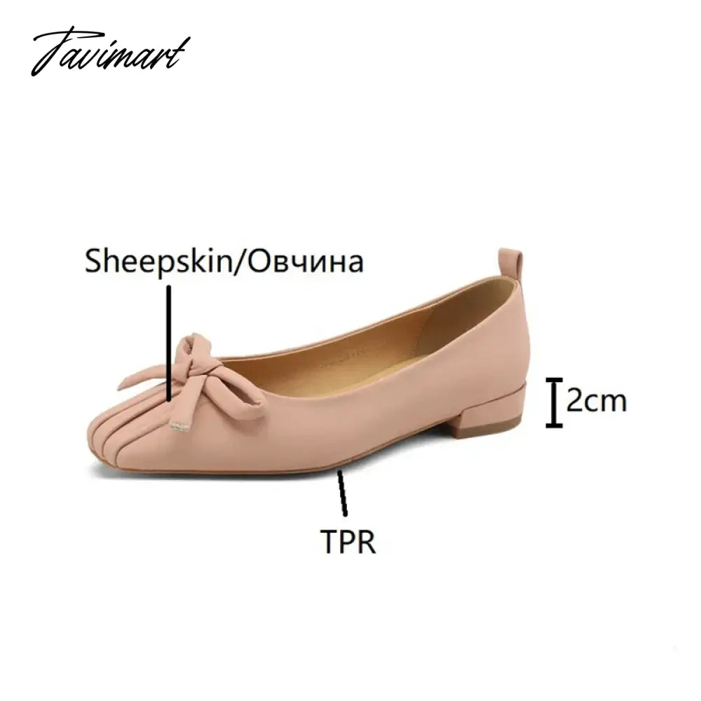 vzyzv -  Spring Women Pumps Sheepskin High Heels Pointed Toe Chunky Heel Shoes for Women Sweet Butterfly Cute Shoes Handmade Shoes