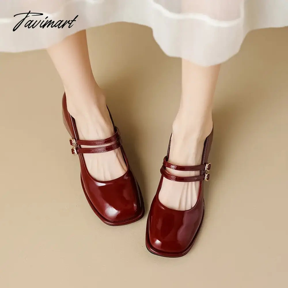 vzyzv -  spring women's shoes ladies high heels Casual Mary Janes white square toe design career and commuting Korean style 41-43