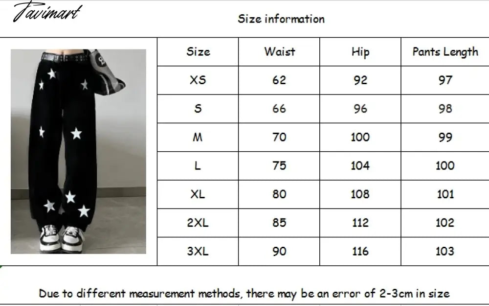 vzyzv Star Print High Waist Jeans American Retro High Street Straight-leg Pants Baggy Jeans Women Y2k Hot Girl Black Mopping Pants