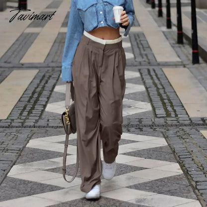 vzyzvSummer Spring Women Wig Leg Oversized Harem Pants Streetwear Patchwork High Waist Loose Fit Baggy Pants Cargo Trousers