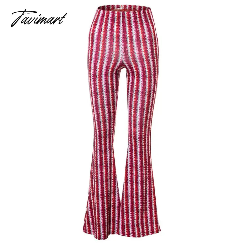 vzyzv  summer striped retro trendy wide-leg pants women Y2K high waist street bag hip fashion printed casual trousers women