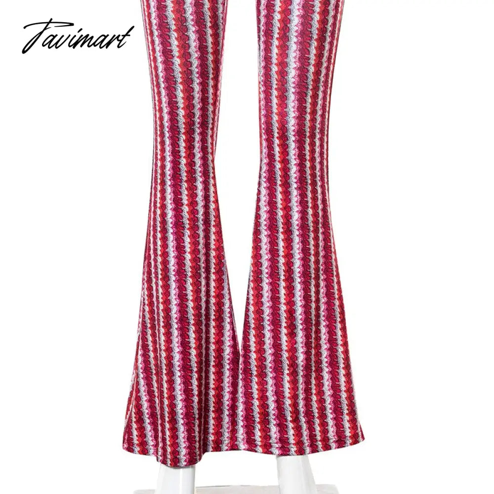 vzyzv  summer striped retro trendy wide-leg pants women Y2K high waist street bag hip fashion printed casual trousers women