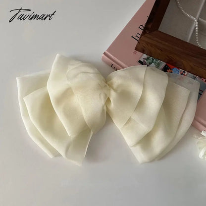 Tavimart Sweet Bow Hairclips Japanese Organza Bow Barrette Korean Princess Hairclip