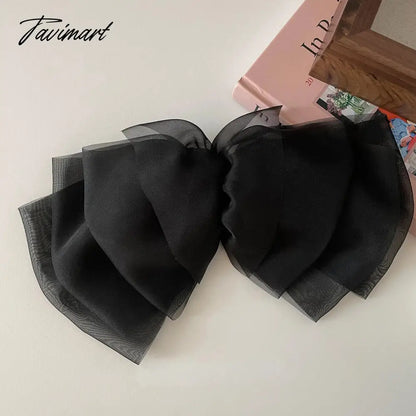 Tavimart Sweet Bow Hairclips Japanese Organza Bow Barrette Korean Princess Hairclip