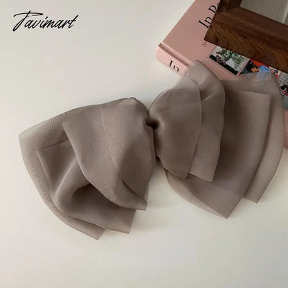 Tavimart Sweet Bow Hairclips Japanese Organza Bow Barrette Korean Princess Hairclip