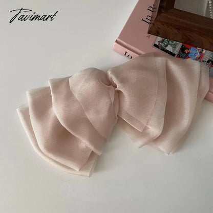 Tavimart Sweet Bow Hairclips Japanese Organza Bow Barrette Korean Princess Hairclip