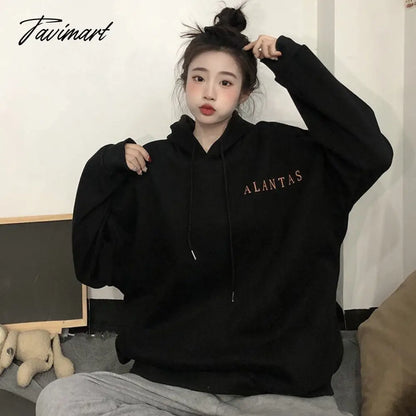 Tavimart Winter Sweet Warm Hoodie Women Cartoon Print Casual Kawaii Pullover Hoody Female Korean Oversized Thick Pullover Tops New