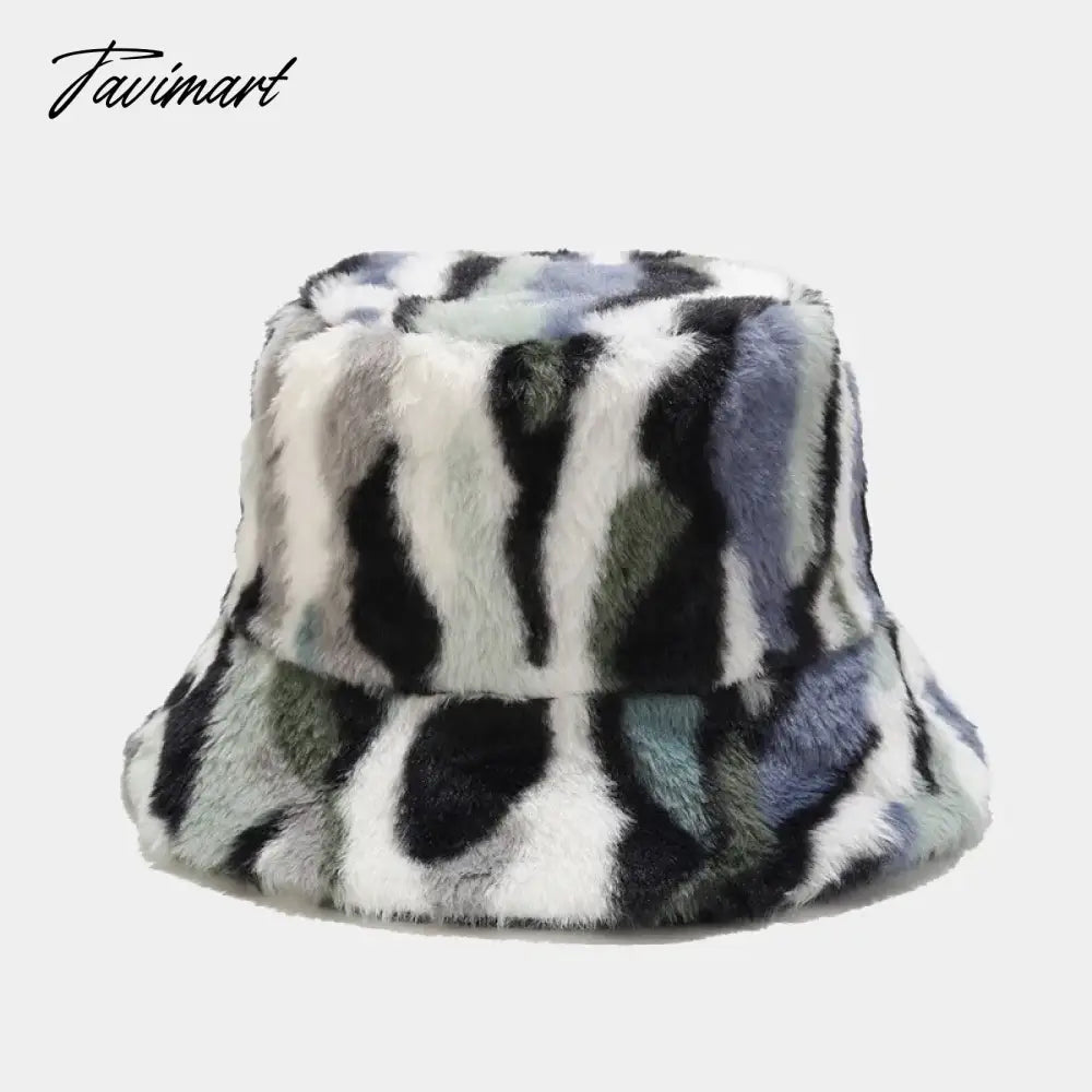 Tavimart Winter Women Fisherman Hat Plush Warm Striped Basin Hats Korean Versatile Fashion Female Hats Thicken Outdoor Cold Proof Hats