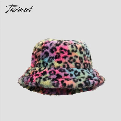 Tavimart Winter Women Fisherman Hat Plush Warm Striped Basin Hats Korean Versatile Fashion Female Hats Thicken Outdoor Cold Proof Hats