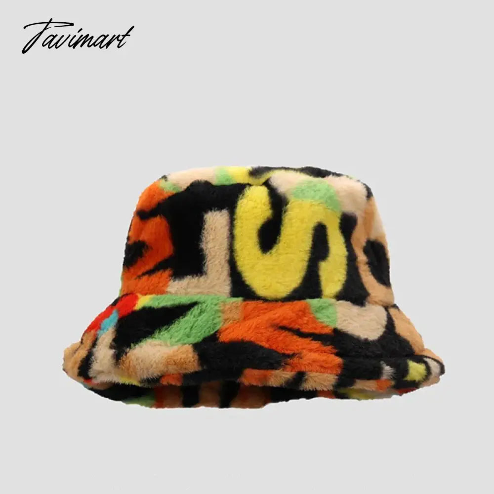 Tavimart Winter Women Fisherman Hat Plush Warm Striped Basin Hats Korean Versatile Fashion Female Hats Thicken Outdoor Cold Proof Hats