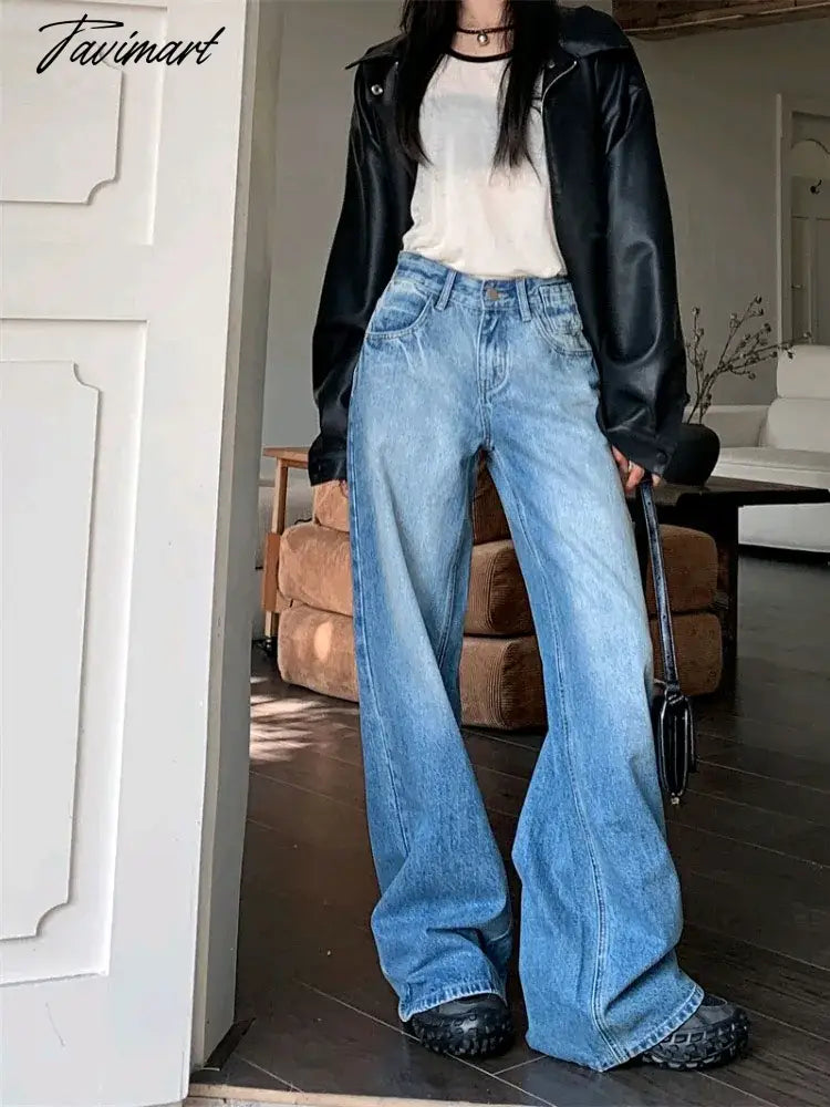 vzyzv -  Woman Streetwear Jeans Preppy Style Denim Korean Pants Trousers Pockets Sweatpants Zipper Cargo Pants Wide Leg Bell Bottoms