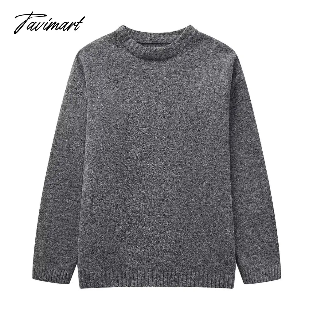 vzyzv Women's Solid O-neck Pullover Sweaters Autumn Winter Long Sleeve Knitted Jumpers Versatile Fashion Female Warm Fit Knitwear