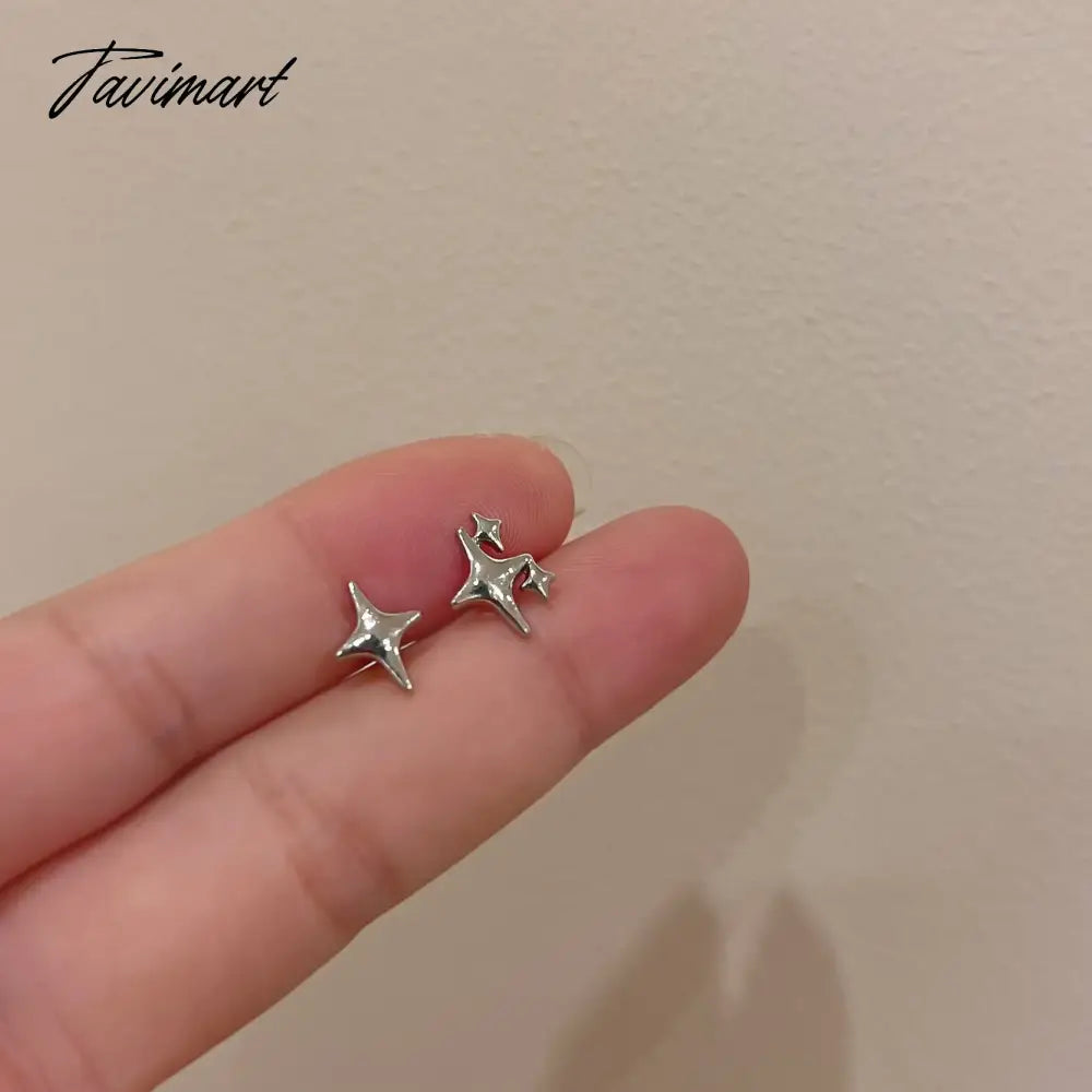 Tavimart Y2K Silver Color Star Hollow Stud Earrings Cool Sweet Ear Buckle Kpop Korean Fashion Earring Jewelry Gift brincos