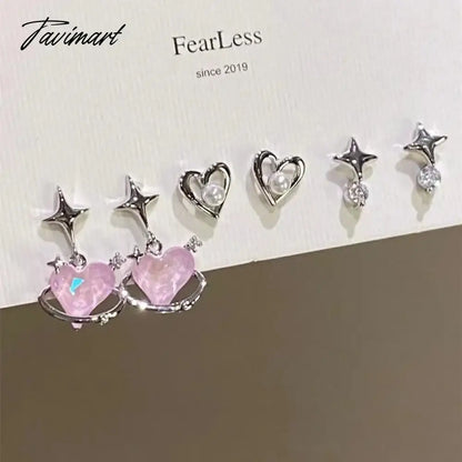 Tavimart Y2K Silver Color Star Hollow Stud Earrings Cool Sweet Ear Buckle Kpop Korean Fashion Earring Jewelry Gift brincos