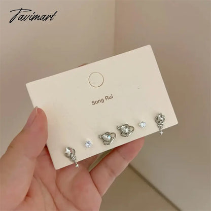 Tavimart Y2K Silver Color Star Hollow Stud Earrings Cool Sweet Ear Buckle Kpop Korean Fashion Earring Jewelry Gift brincos