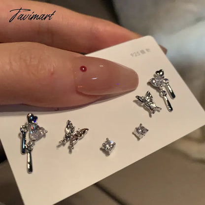 Tavimart Y2K Silver Color Star Hollow Stud Earrings Cool Sweet Ear Buckle Kpop Korean Fashion Earring Jewelry Gift brincos