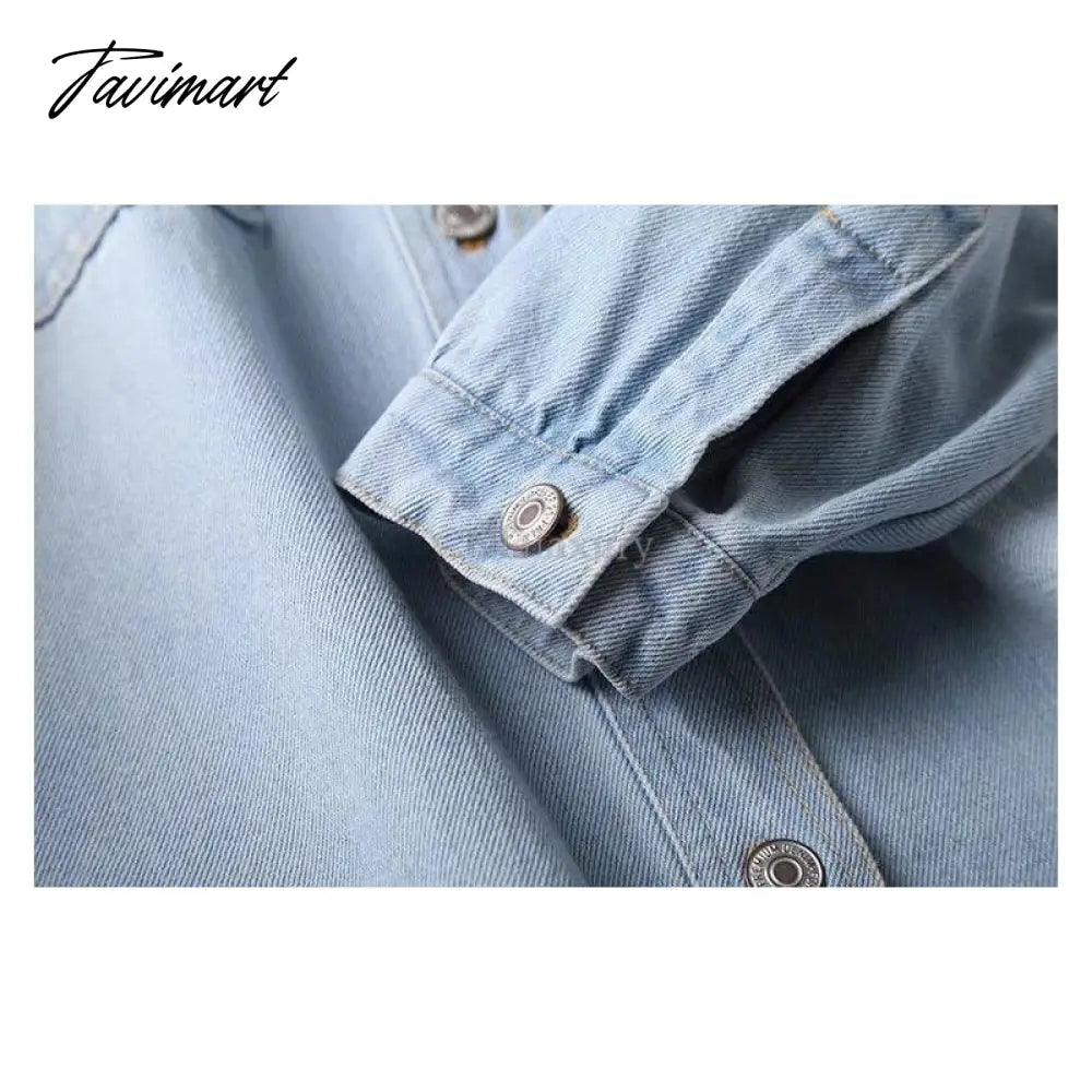 Woman Spring Denim Shirt Coat Women Long Sleeve Pocket Cardigan Streetwear Jacket Harajuku Cowboy Outerwear